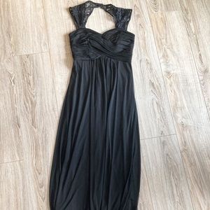 Long Floorlength Black Evening/Wedding Gown Dress